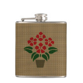 Geweven Poinsettia Heupfles (Voorkant)