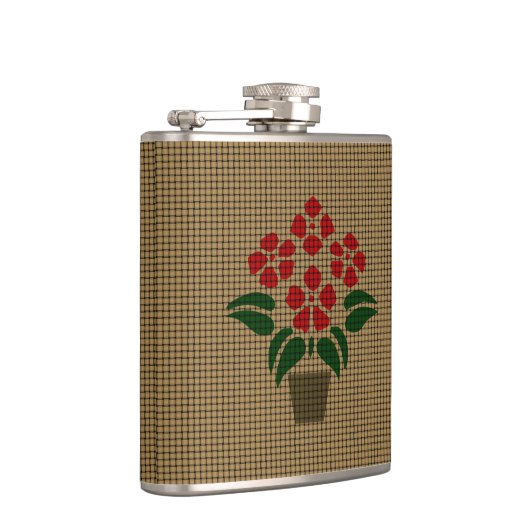 Geweven Poinsettia Heupfles (Rechts)