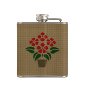 Geweven Poinsettia Heupfles (Achterkant)