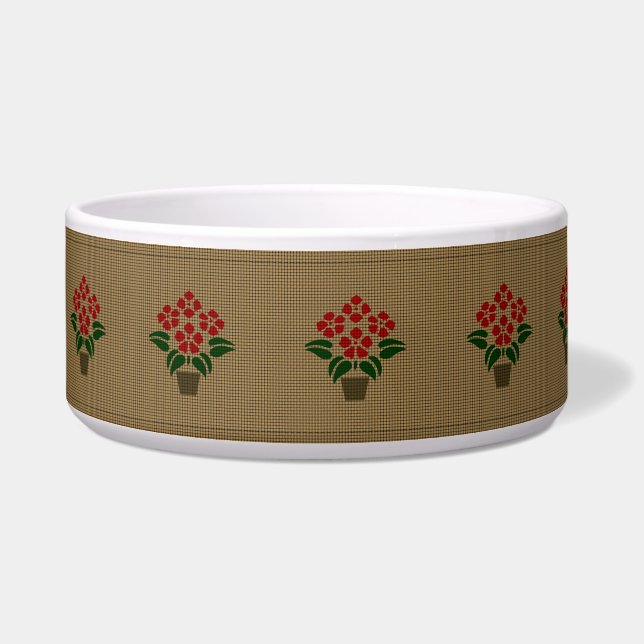 Geweven Poinsettia Voerbakje (Links)