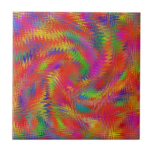Geweven Regenboog Tegeltje (Voorkant)