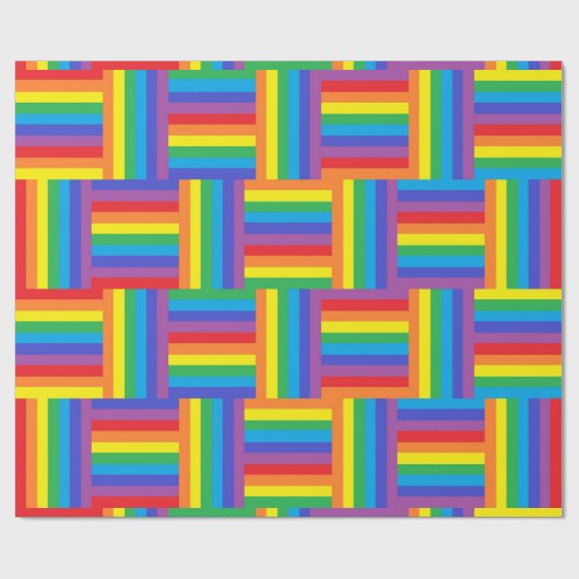 Geweven regenboogpapier cadeaupapier (Vlak)