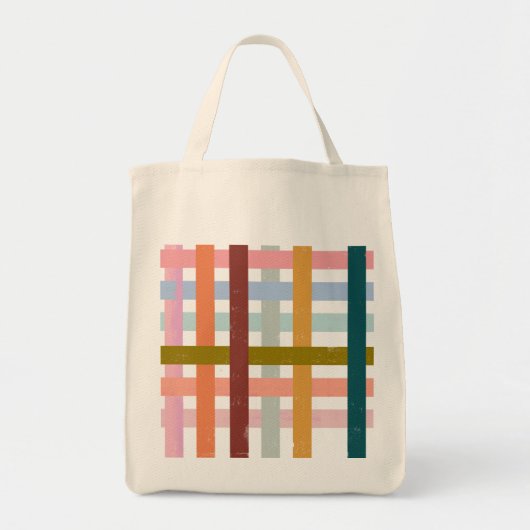 Geweven rolstrepen tote bag (Voorkant)