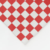 Geweven rood en wit betegeld patroon fleece deken (Hoek)