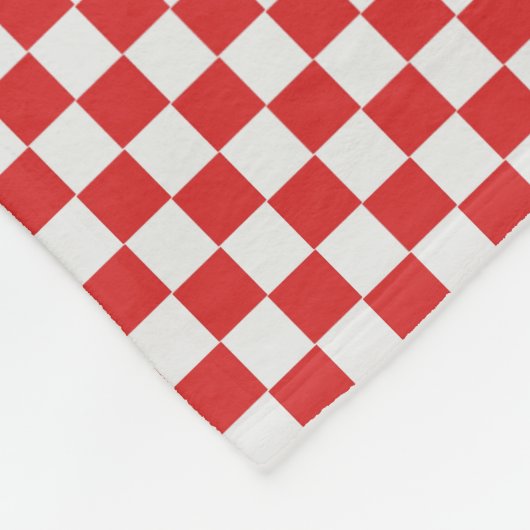 Geweven rood en wit betegeld patroon fleece deken (Hoek)