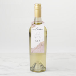 geweven roos gouden bruiloft fles hanger Labels