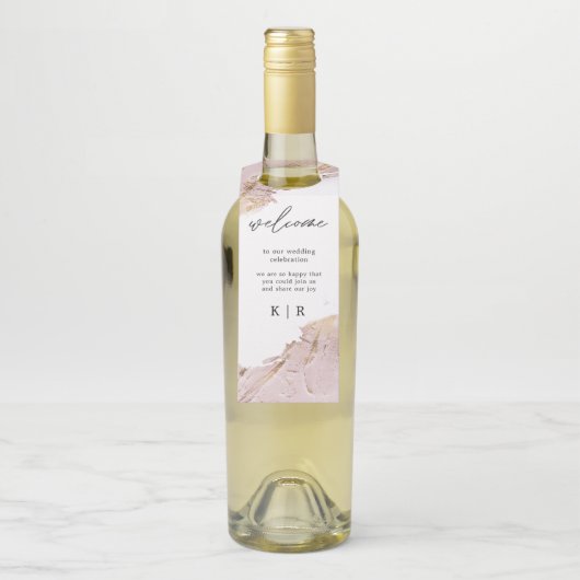 geweven roos gouden bruiloft fles hanger Labels (Op fles)