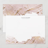 geweven roos gouden faux folie briefpapier Note Ka Notitiekaartje (Voorkant / Achterkant)