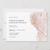 geweven roos gouden faux folie bruiloft uitnodigin kaart (Voorkant)