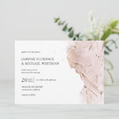 geweven roos gouden faux folie bruiloft uitnodigin kaart (Staand voorkant)