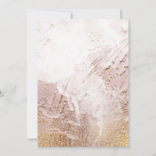 geweven roos gouden faux folie elegant Bruiloft Kaart (Achterkant)