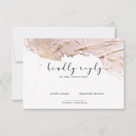 geweven roos gouden faux folie Elegante RSVP-kaart RSVP Kaartje