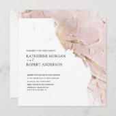 geweven roos gouden moderne bruiloft uitnodiging (Voorkant / Achterkant)