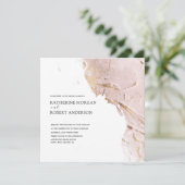 geweven roos gouden moderne bruiloft uitnodiging (Staand voorkant)