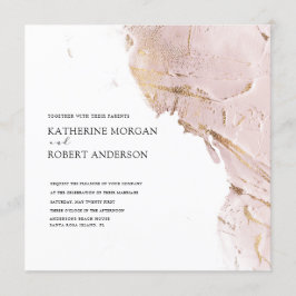 geweven roos gouden moderne bruiloft uitnodiging