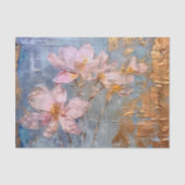 Geweven roze bloemig tissuepapier (Voorkant)