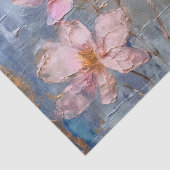 Geweven roze bloemig tissuepapier (Detail)