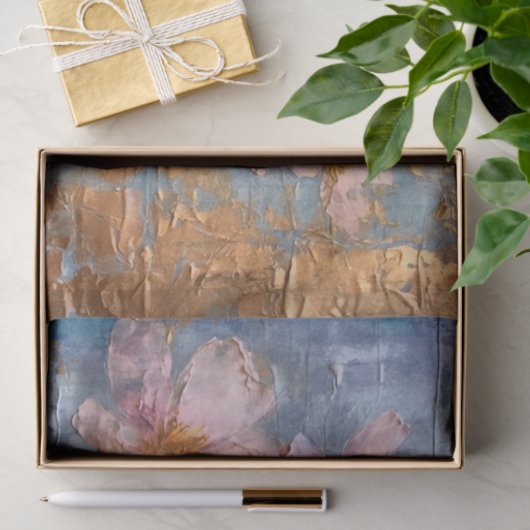 Geweven roze bloemig tissuepapier (Geschenk)