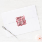  geweven roze folie zeep cosmetica vierkante sticker (Envelop)