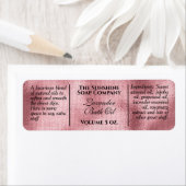  geweven roze folie zeep en cosmetische producten etiket (Insitu)