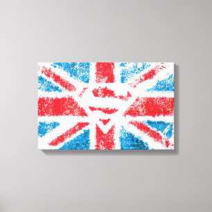 Geweven s-Schild over Vlag Canvas Afdruk