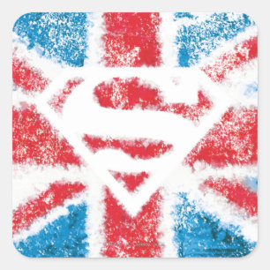 Geweven s-Schild over Vlag Vierkante Sticker