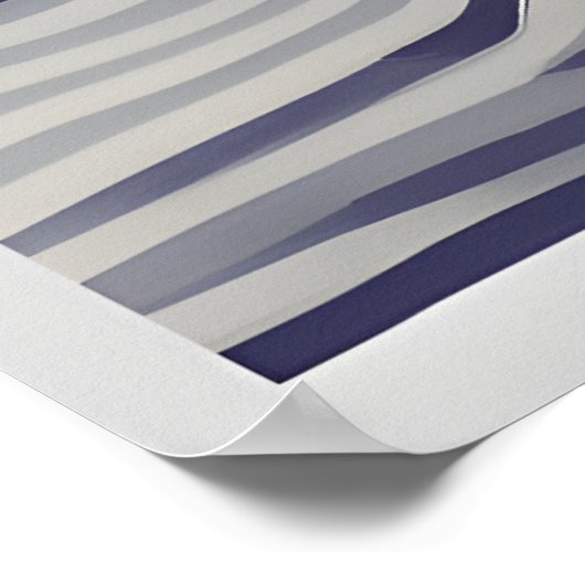 Geweven textuur: een Abstract landschap in blauw Poster (Hoek)