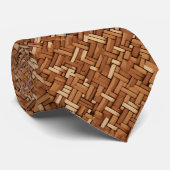 Geweven textuur in bruin en beige patroon stropdas (Opgerold)