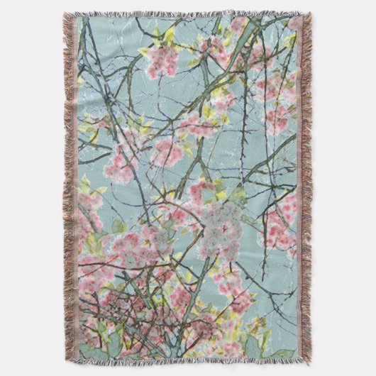 Geweven werp de Algemene Japanse Bloesem van de Deken (Voorkant Verticaal)