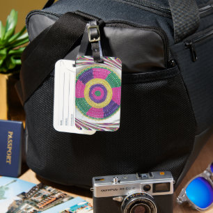 Geweven Whirl Art Print Bagagelabel