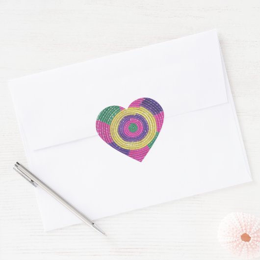 Geweven Whirl Art Print Hart Sticker (Envelop)