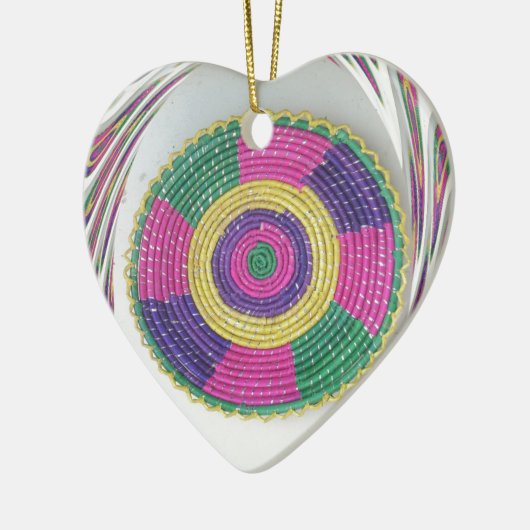 Geweven Whirl Art Print Keramisch Ornament (Links)
