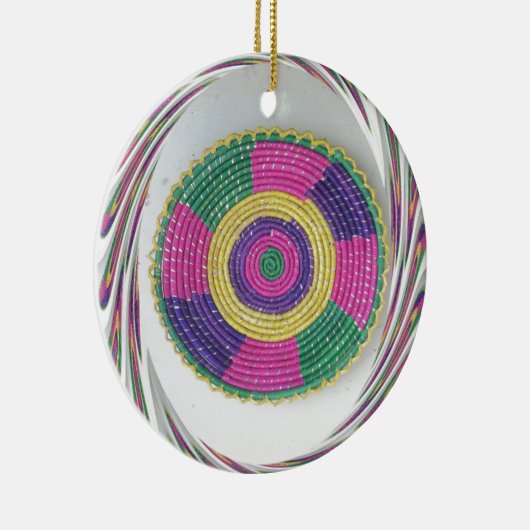 Geweven Whirl Art Print Keramisch Ornament (Rechts)