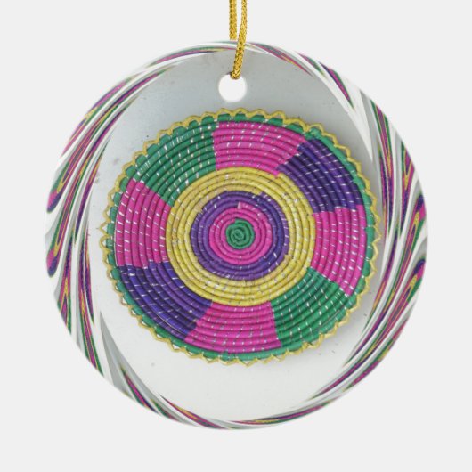 Geweven Whirl Art Print Keramisch Ornament (Voorkant)
