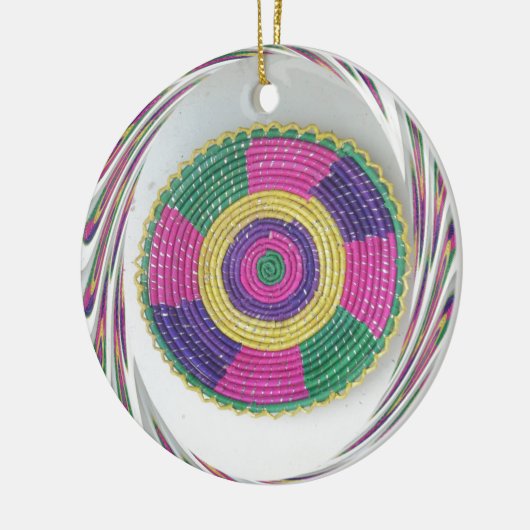 Geweven Whirl Art Print Keramisch Ornament (Links)