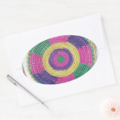 Geweven Whirl Art Print Ovale Sticker (Envelop)