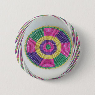 Geweven Whirl Art Print Ronde Button 5,7 Cm
