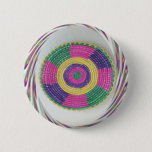 Geweven Whirl Art Print Ronde Button 5,7 Cm (Voorkant)