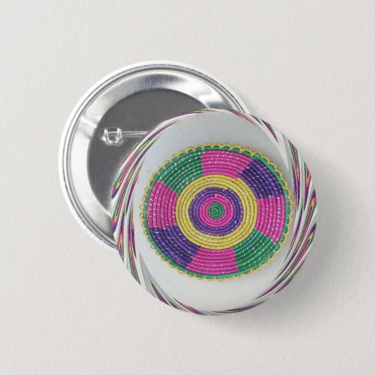 Geweven Whirl Art Print Ronde Button 5,7 Cm (Voorkant /achterkant)