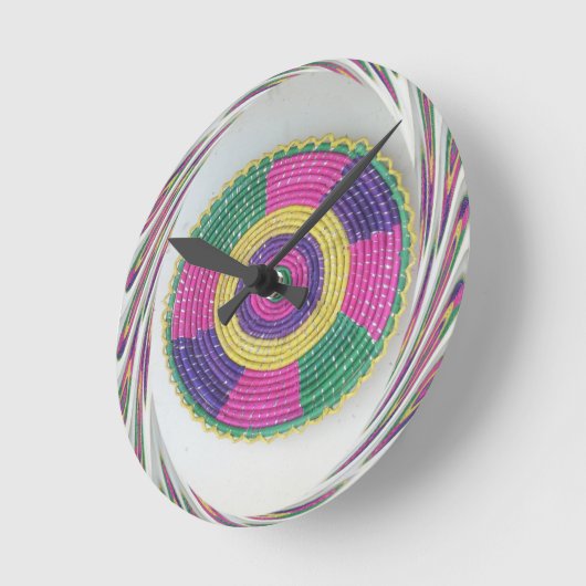 Geweven Whirl Art Print Ronde Klok (Hoek)