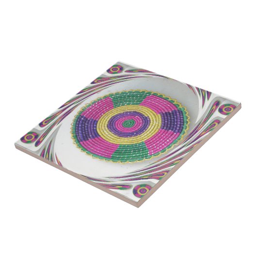 Geweven Whirl Art Print Tegeltje (Zijkant)