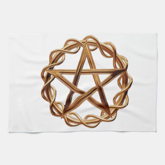 Geweven Wicca Pentagram Theedoek (Horizontaal)