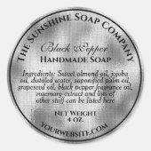  geweven zilverfolie ronde sticker (Voorkant)