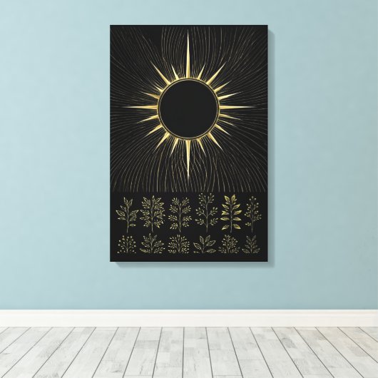 Geweven zonne-essence kunstcanvas canvas afdruk (Insitu (Houten vloer))
