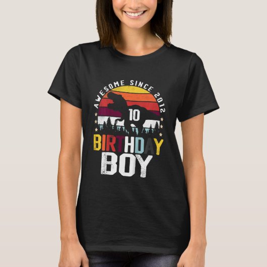 Gewicht 10 Year Old Birthday Boy Dinosaur Rex Awes T-shirt (Voorkant)
