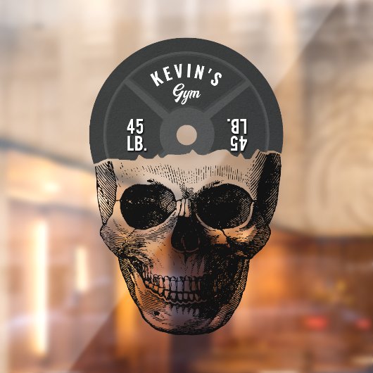 Gewicht Bord Schedel Training Bodybuilding Gym Raamsticker (Vel 2)