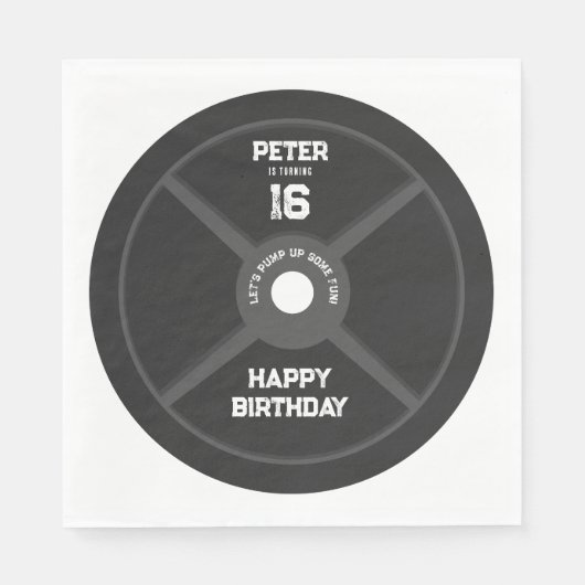 Gewicht Bord Training Fitness Gym Verjaardagsfeest Servet (Voorkant)