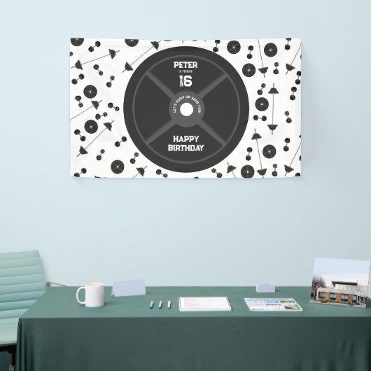 Gewicht Bord Training Fitness Gym Verjaardagsfeest Spandoek (Beurs)