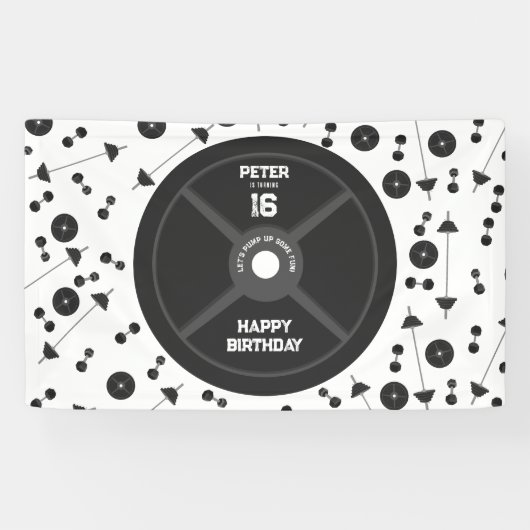 Gewicht Bord Training Fitness Gym Verjaardagsfeest Spandoek (Horizontaal)