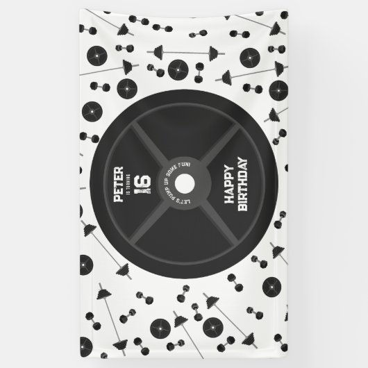 Gewicht Bord Training Fitness Gym Verjaardagsfeest Spandoek (Verticaal)